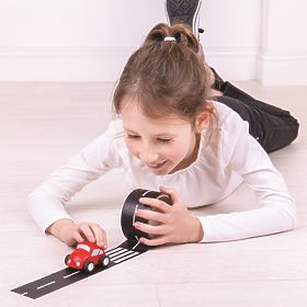 Bigjigs Toys Bandă adezivă drum cu mașinuță