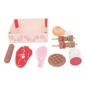 Bigjigs Toys Cârnați din lemn într-o cutie