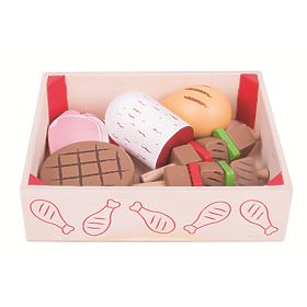 Bigjigs Toys Cârnați din lemn într-o cutie