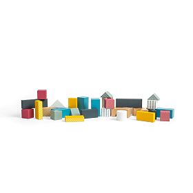 Bigjigs Toys Cărucior cu blocuri de lemn, Bigjigs Toys
