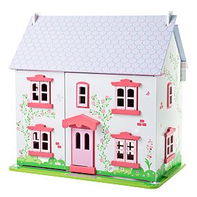 Bigjigs Toys Căsuță roz pentru păpuși, Bigjigs Toys