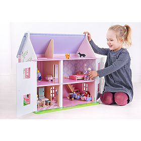 Bigjigs Toys Căsuță roz pentru păpuși