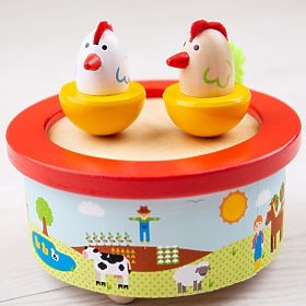 Bigjigs Toys Cutie muzicală din lemn fermă