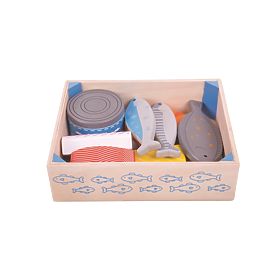 Bigjigs Toys Fructe de mare din lemn în cutie, Bigjigs Toys