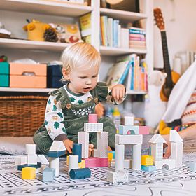 Bigjigs Toys Găleată cu 50 de cuburi