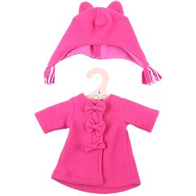 Bigjigs Toys Jachetă roz cu căciuliță pentru păpușă 38 cm
