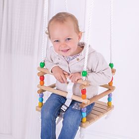 Leagăn de mărgele din lemn Bigjigs Toys