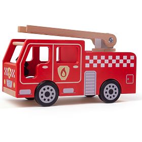 Bigjigs Toys Mașină de pompieri din lemn, Bigjigs Toys