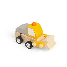 Bigjigs Toys Mașinuță de construcție cu mecanism de întindere Excavator