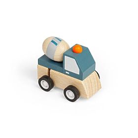 Bigjigs Toys Mașinuță de construcții cu mecanism de întindere Betonieră