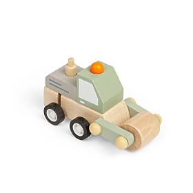 Bigjigs Toys Mașinuță de construcții cu mecanism de întindere Rulou, Bigjigs Toys