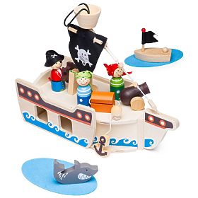 Bigjigs Toys Navă pirat cu pirați