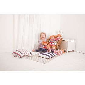 Bigjigs Toys Palton roz cu nasturi pentru păpușă de 28 cm
