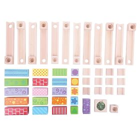 Bigjigs Toys Pista de bile din lemn colorată