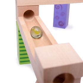 Bigjigs Toys Pista de bile din lemn colorată