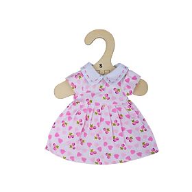 Bigjigs Toys Rochie roz cu inimioare pentru păpușă de 28 cm