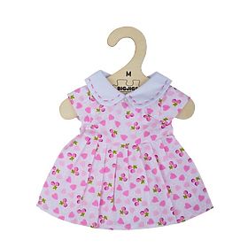 Bigjigs Toys Rochie roz cu inimioare pentru păpușă de 34 cm