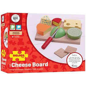 Bigjigs Toys Set de brânzeturi alimentare din lemn pe o farfurie