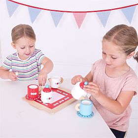 Bigjigs Toys Set de ceai cu buline