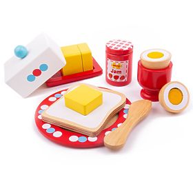 Bigjigs Toys Set de mic dejun din lemn, Bigjigs Toys