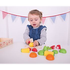 Bigjigs Toys Tăierea fructelor într-o cutie