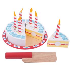 Bigjigs Toys Tort de aniversare de tăiat, Bigjigs Toys
