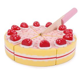 Bigjigs Toys Tort felie din lemn cu căpșuni