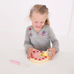 Bigjigs Toys Tort felie din lemn cu căpșuni