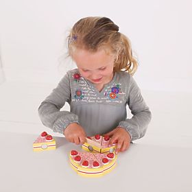 Bigjigs Toys Tort felie din lemn cu căpșuni
