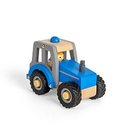 Bigjigs Toys Tractor albastru, Bigjigs Toys