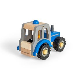 Bigjigs Toys Tractor albastru, Bigjigs Toys