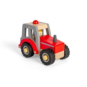 Bigjigs Toys Tractor roșu