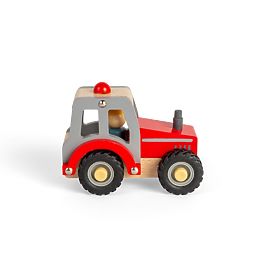 Bigjigs Toys Tractor roșu