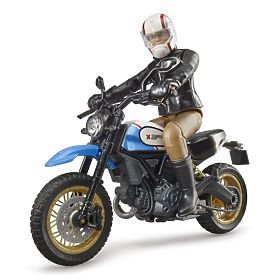 Bruder 63051 BWORLD Motocicletă Scrambler Ducati Cafe Racer cu pilot