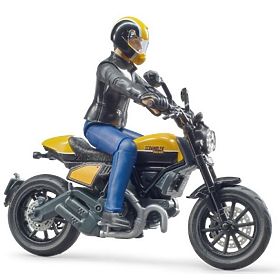 Bruder 63053 BWORLD Motocicletă Scrambler Ducati Cafe Racer cu pilot