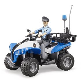 Bruder BWORLD ATV albastră de poliție cu figură, Bruder