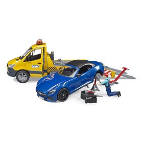 Bruder Camion de remorcare MB Sprinter cu mașină sport