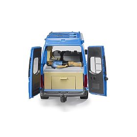 Bruder MB Sprinter Camper cu șofer și accesorii, Bruder