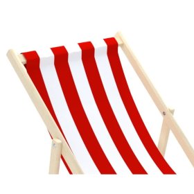 Scaun de plajă Stripes - roșu-alb, CHILL