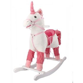 Cal balansoar interactiv unicorn alb, AdamToys