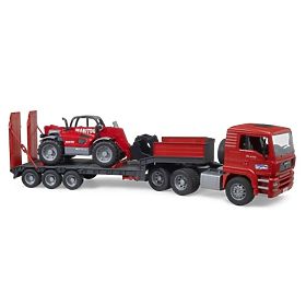 Camion Bruder cu remorcă MAN TGA și încărcător telescopic Manitou