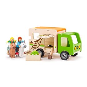 Camion din lemn pentru transportul cailor