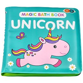 Carte de baie magică colorată cu unicorn