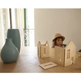 Casă magnetică din lemn Montessori - pădure magică, Babai