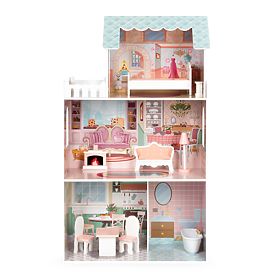 Casă mare de păpuși cu set de mobilier ECOTOYS