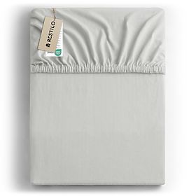 Cearșaf AMBER culoare alb stil clasic material jersey 80-90x200 DecoKing