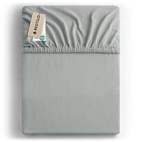 Cearșaf AMBER culoare gri stil clasic material jersey 200-220x200 DecoKing
