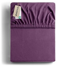Cearșaf AMBER culoare mov stil clasic material jersey 80-90x200 DecoKing