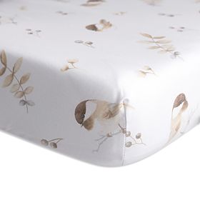 Cearșaf de bumbac cu elastic - Vrăbii (140x70 cm)