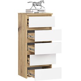 COMODĂ CL5 PK STEJAR ARTISAN / ALB